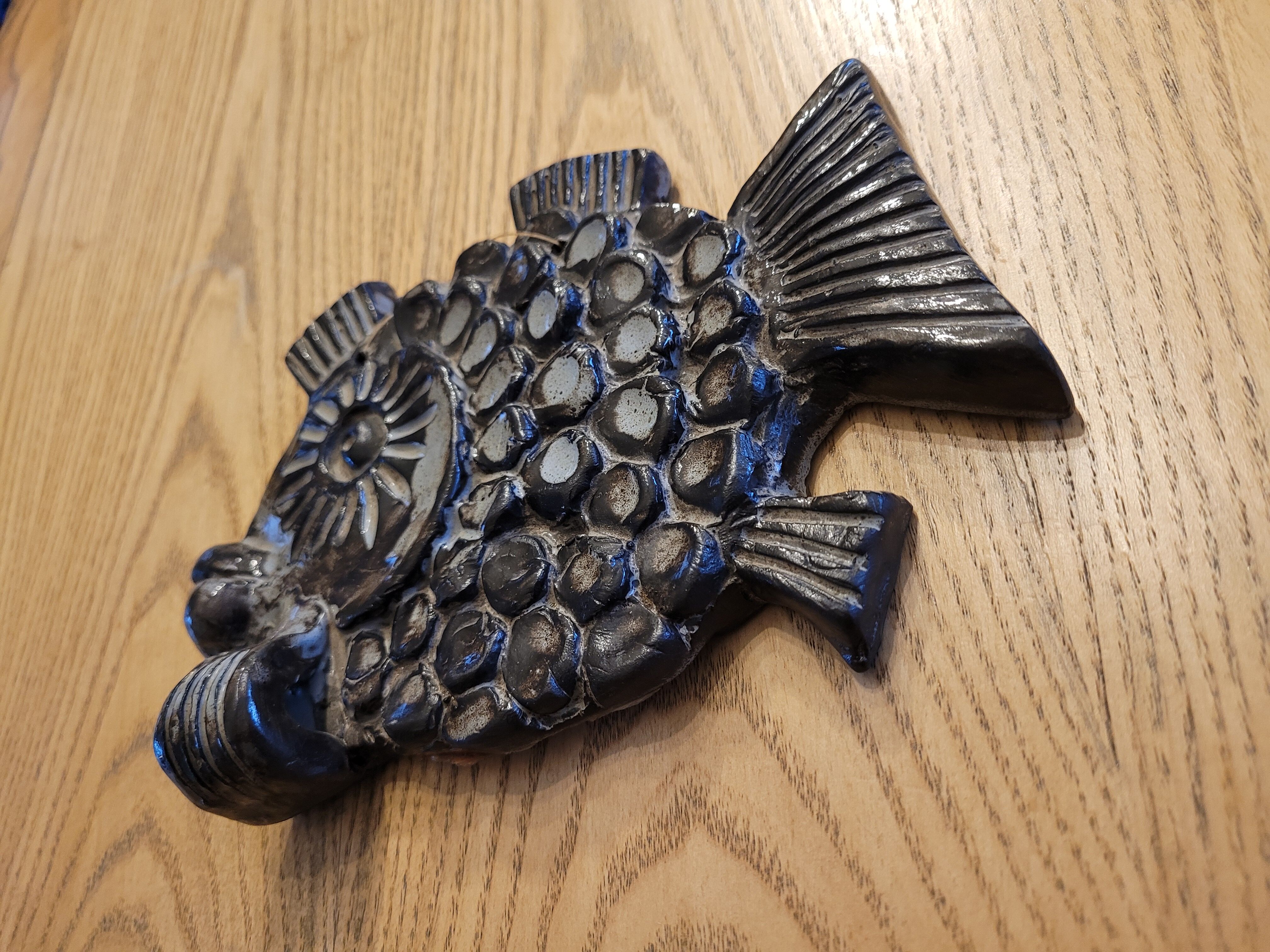 Wall decoration signed ceramic fish