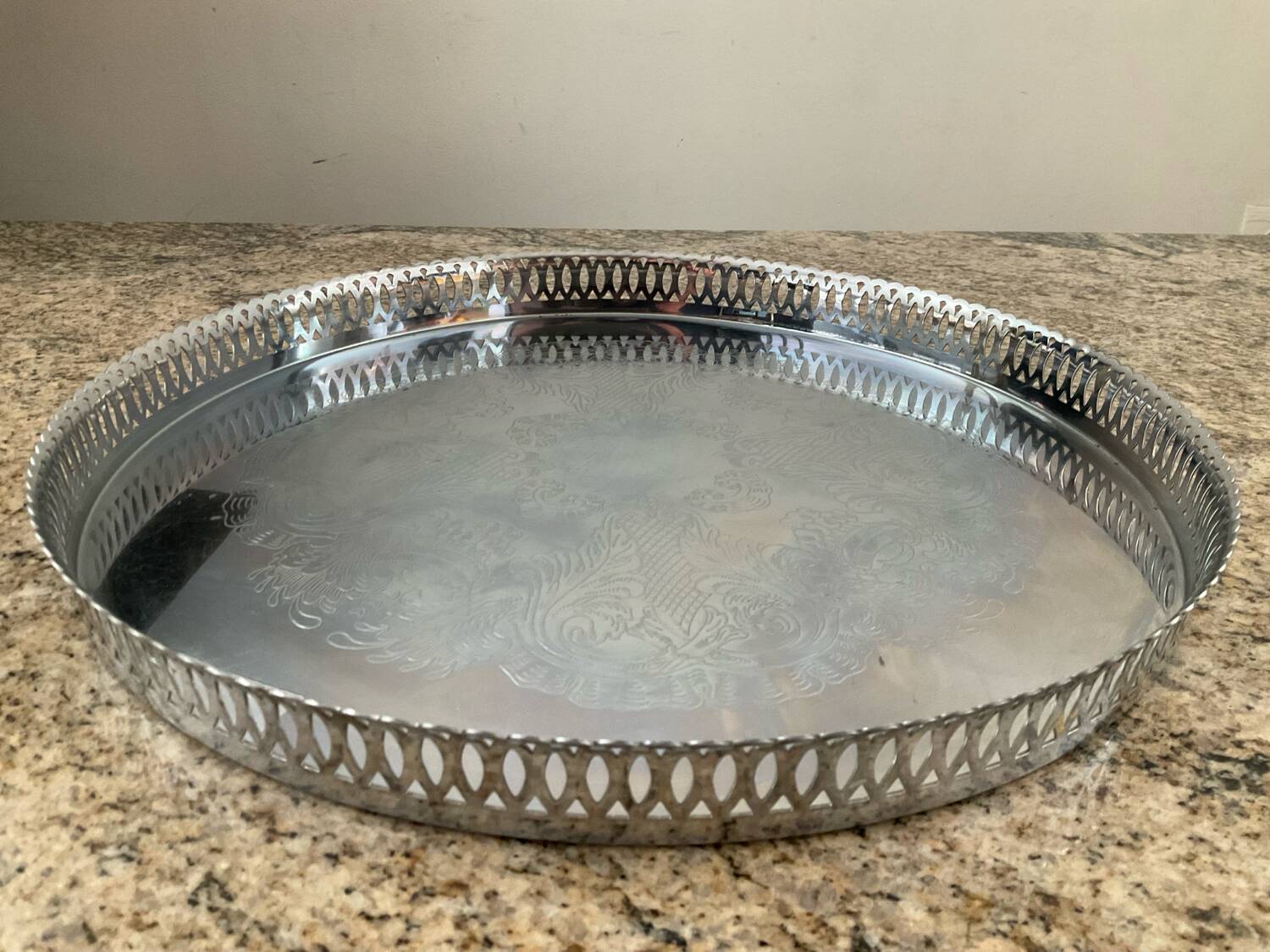 Vintage Sweden tray in silver metal from the 70s