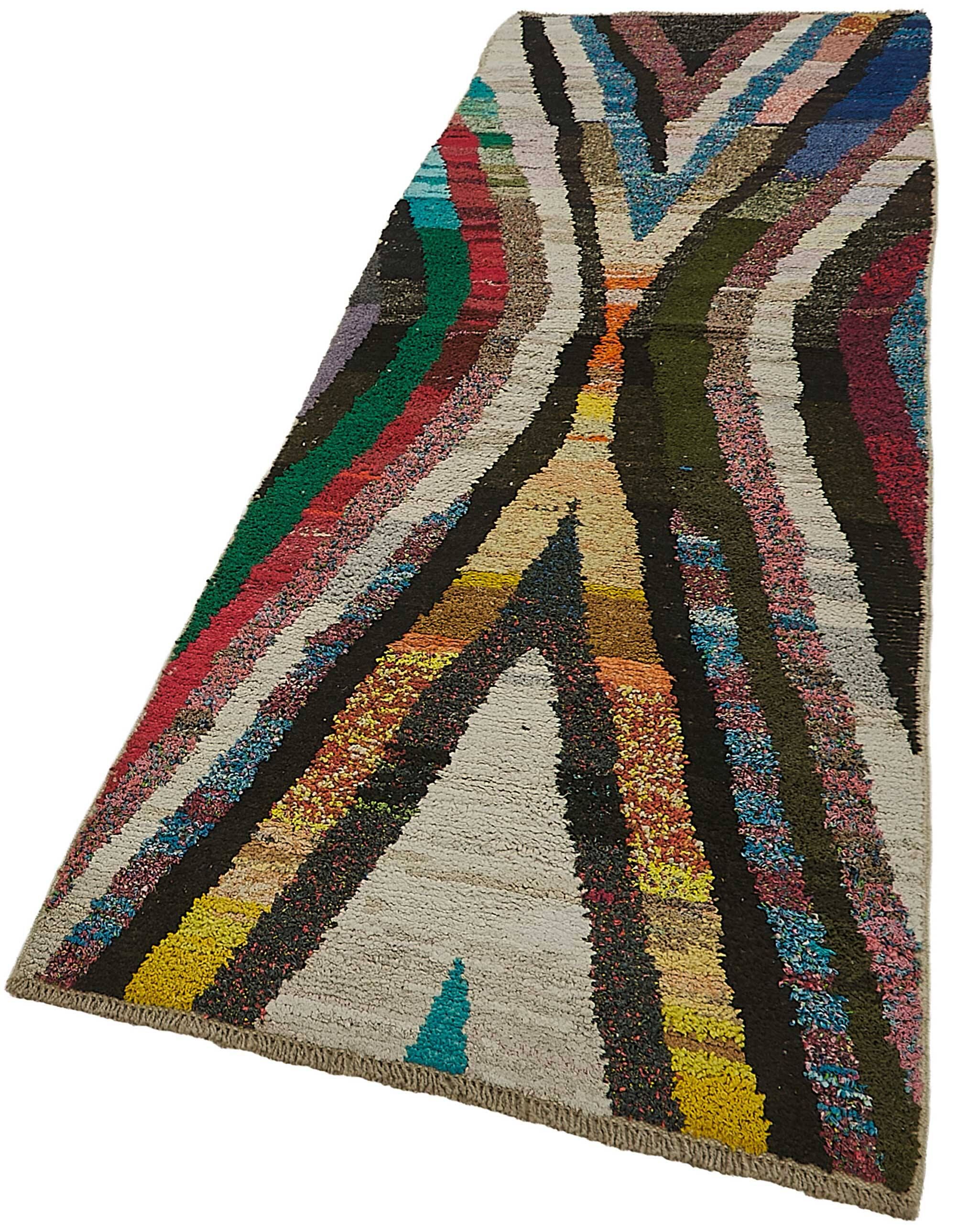 Tapis boho recyclé turc fait main 93 cm x 305 cm