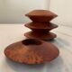Series of 4 vintage elm magnifying glass candlesticks