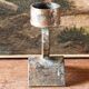 Modernist wrought iron candlestick, LG Poyet, 1950s-60s