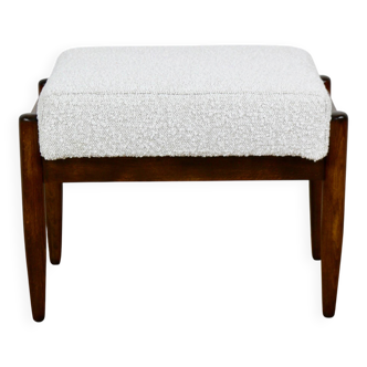 Edmund Homa stool, cream ivory white boucle seat - 2 pieces available