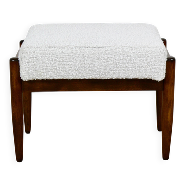 Edmund Homa stool, cream ivory white boucle seat - 2 pieces available