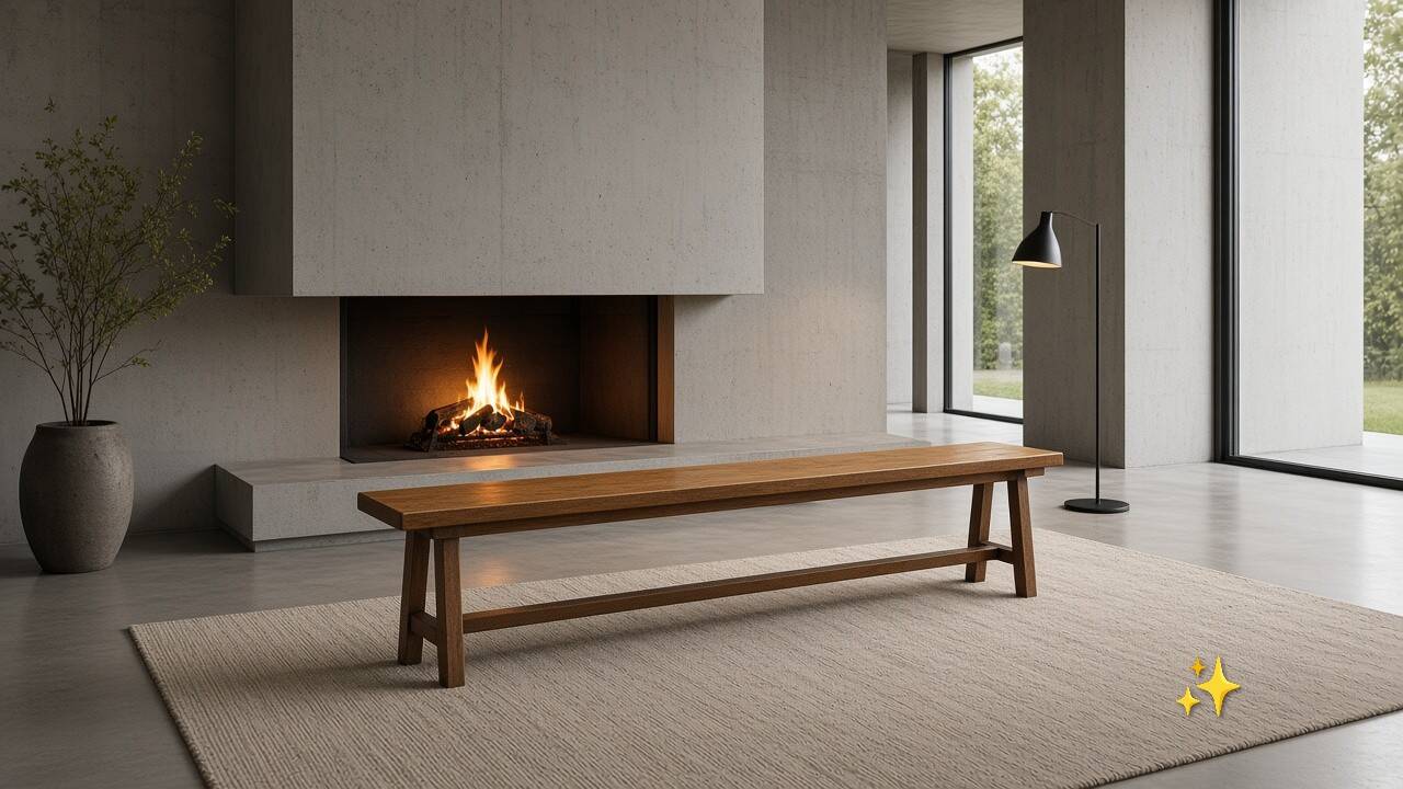 Banc rustique en chêne, France, 1970