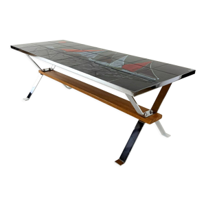 Table basse métal bois