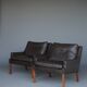 x2 Danish leather armchairs by Georg Thams, Denmark 1960s