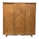 Armoire parisienne penderie porte coulissante chêne brut massif 1960