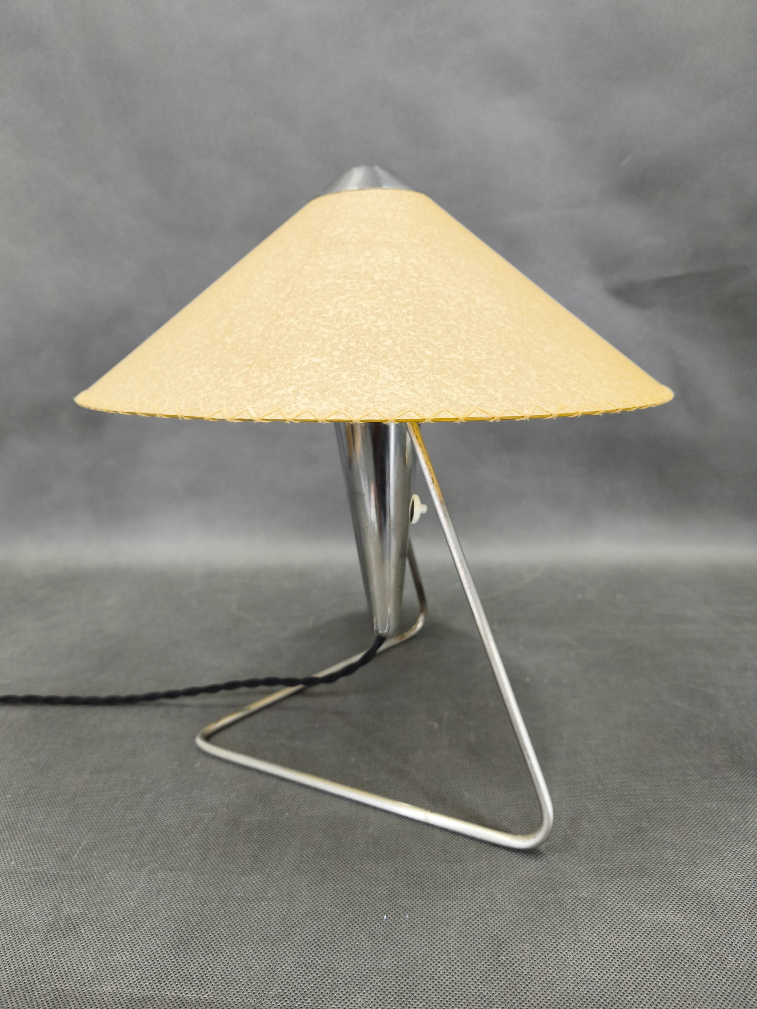 Helena Frantova Table Lamp 1960s Chrome Paper Shade