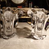 Pair of Vannes crystal vases
