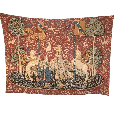 Grande tapisserie jacquard "La Dame à la Licorne" 130X180 cm