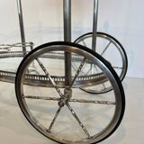 Oval silver-plated brass trolley from Maison Baguès.