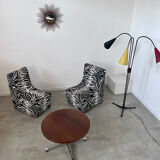 Lot 2 armchairs heating vintage zebra / design 70s