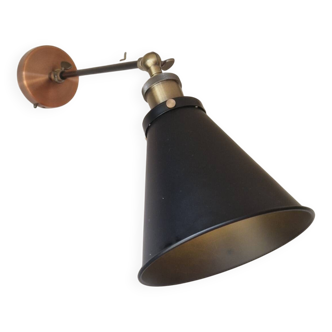 Industrial design wall light - Aluminium and brass