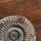 Classic glass ashtray with rose design and cigarette holder D13