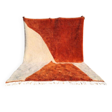 Terracotta and ecru Moroccan Mrirt rug 300x200 cm – abstract pattern