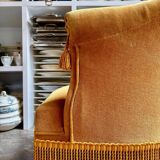 Toad armchair in ochre velvet