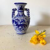 Small amphora vase in old hand-painted ceramic