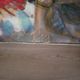 Vintage coffee table metal chrome annes 70 painted ceramic sign vallauris la grange