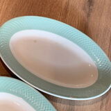 2 plats ovales vert vintage