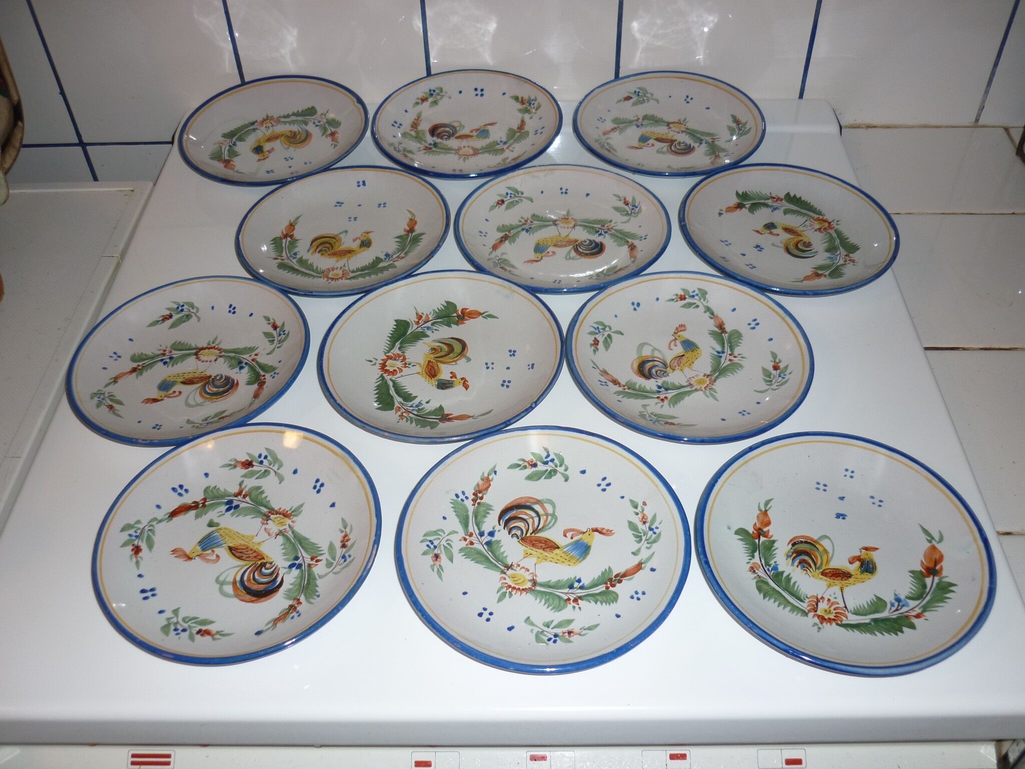 Set coffee-tea rooster decorations