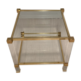 Plexi and gilded side table, Pierre Vandel, 1970s