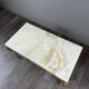 Coffee table in gilded bronze and marble, high-quality decorative work,