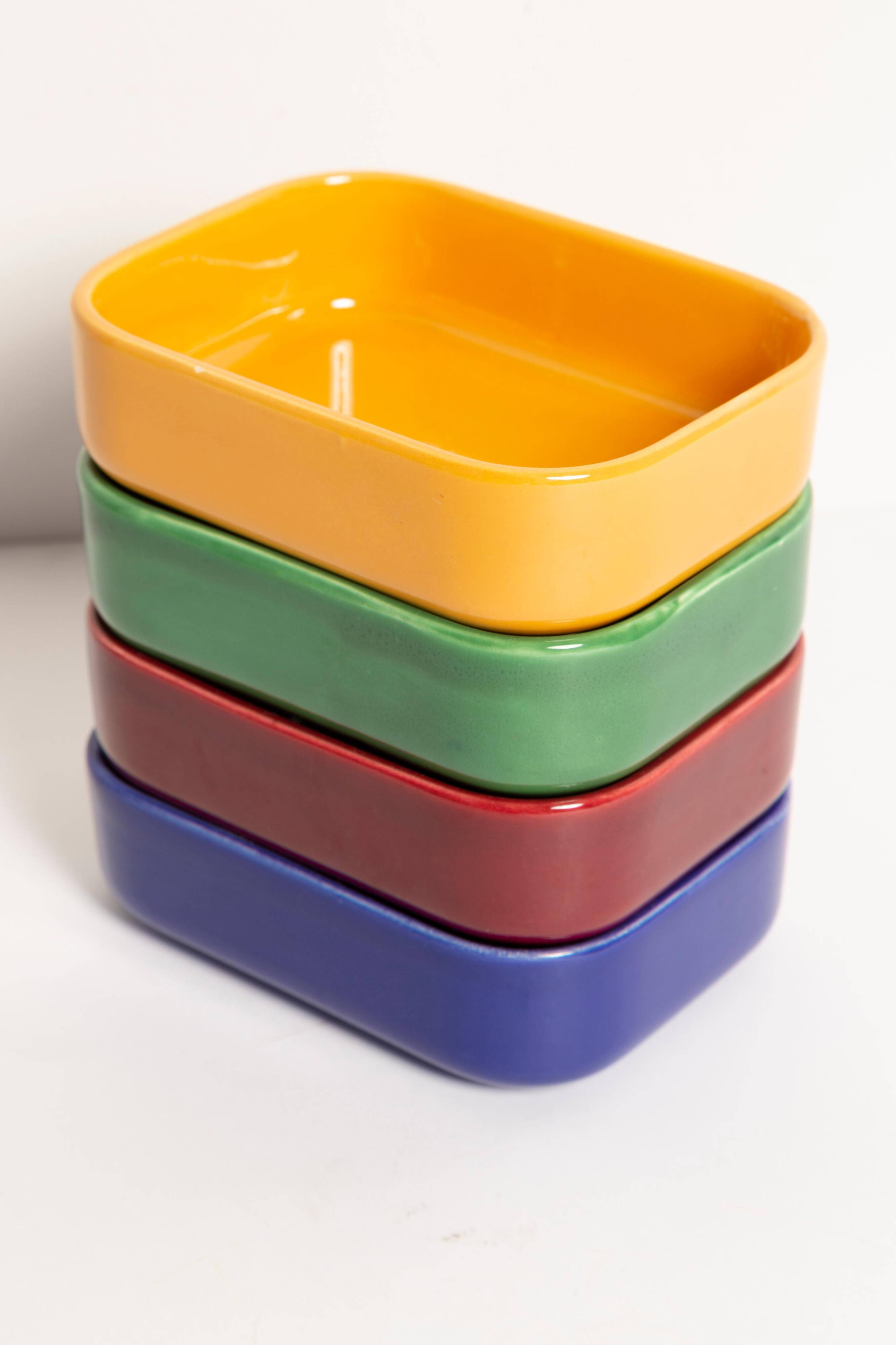 Set of four ceramic bowls from the mid-century, Italy, 1970s.