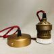 Antique 1900s brass hanging socket lamp
