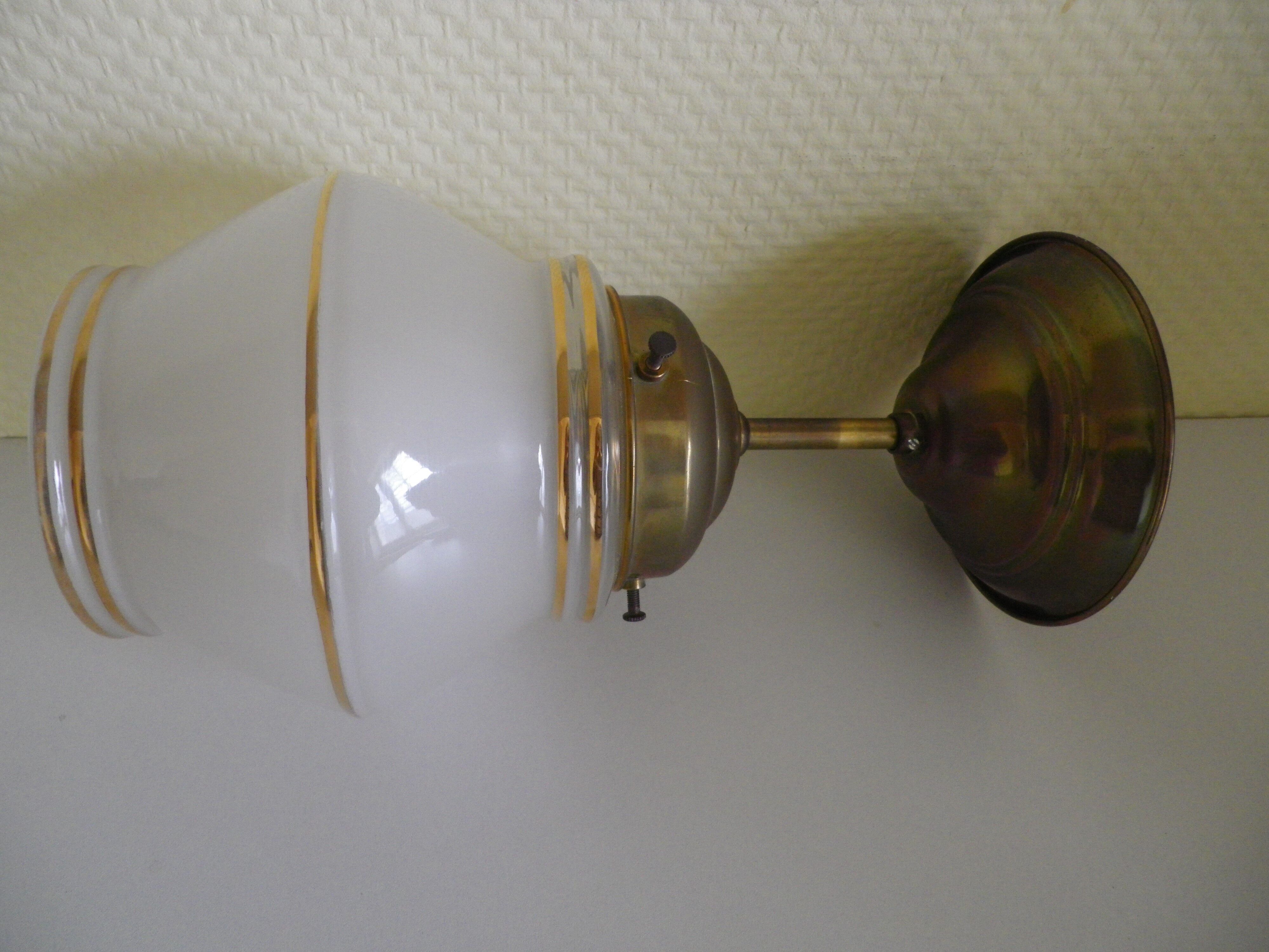 Suspension brass and opaline Netherlands 1960s-1970s