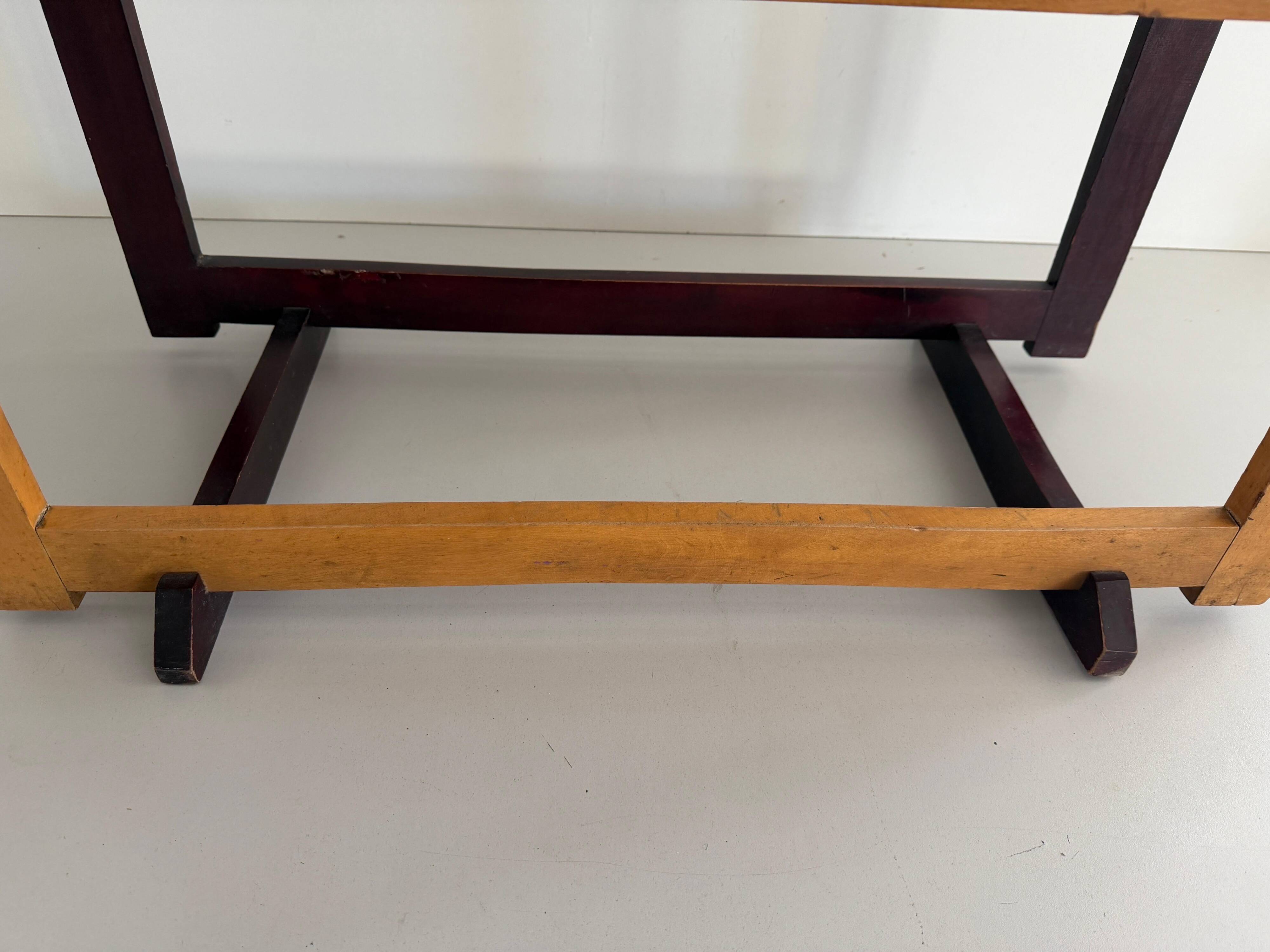 Mid-century Italian solid wood two-tone bench, 1950s, Italy