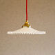 Toothed white opaline pendant lamp with new brass cable and socket
