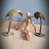 Duo herons brass wings