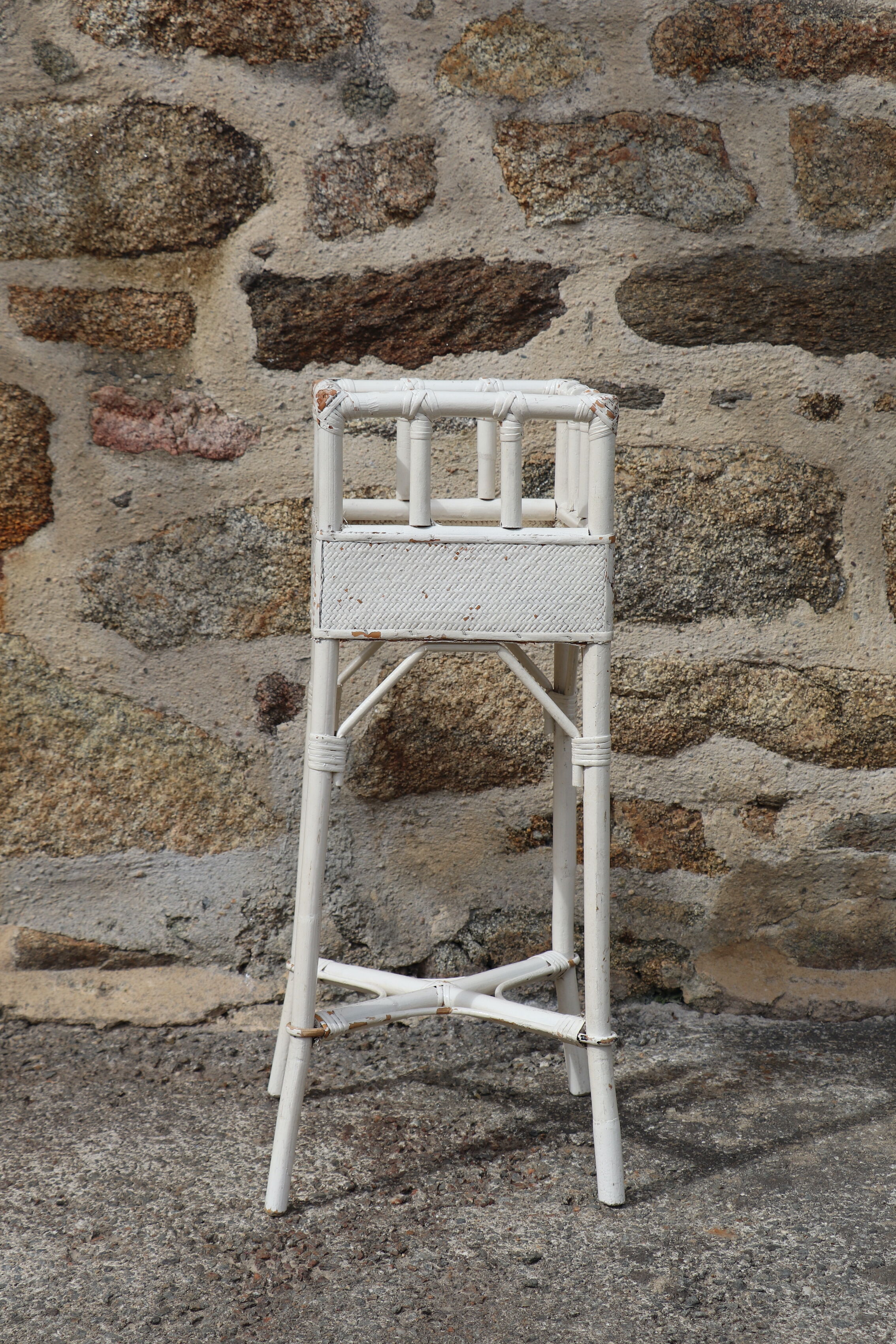 Rattan and wicker planter, 20th century