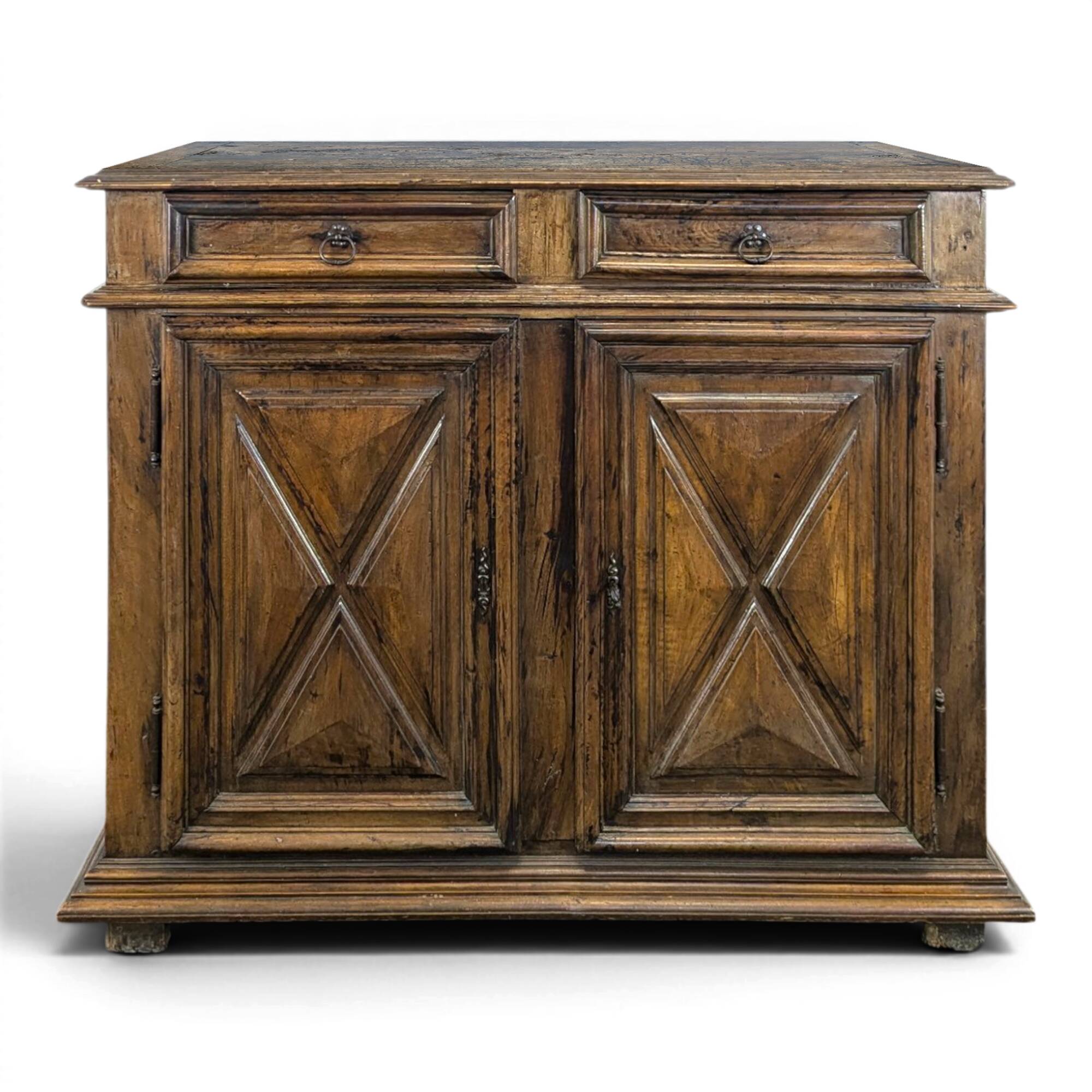 High walnut buffet from the Louis XIV period, late 17th century.