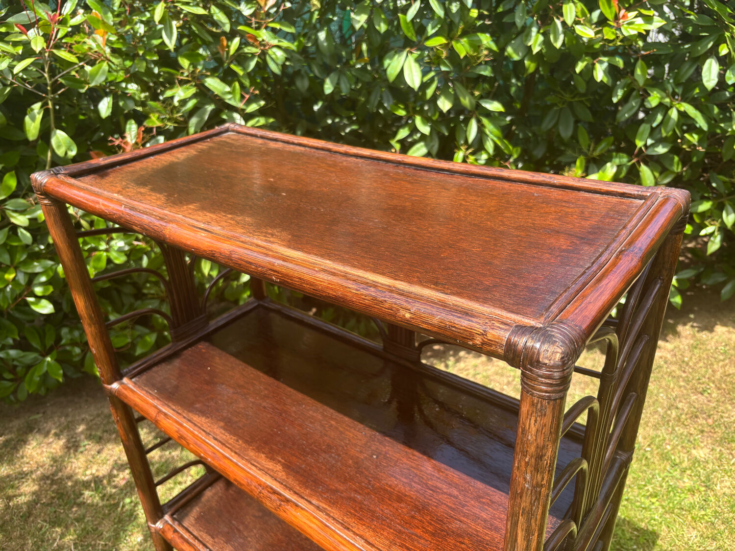 Vintage rattan bookshelf