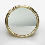 Vintage round brass mirror, 32 cm