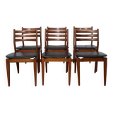 6 Scandinavian beech skai chairs