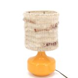 Orange lamp with wool lampshade, 70s