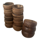 Set of 16 coconut bowls