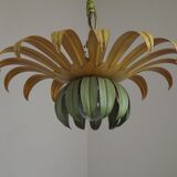 Ceiling light yellow &green leaves one central bulb
