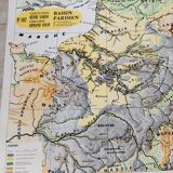 Carte scolaire géographie vintage