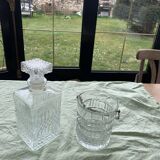 Vintage whiskey decanter and ice bucket