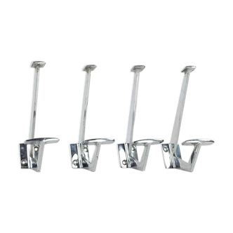 Series of 4 art deco art in chrome metal art deco