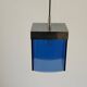 Art Deco ceiling light in blue glass and chrome, 1950s, Italy
