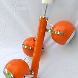 Chandelier with adjustable balls 70s model "eyeball" orange