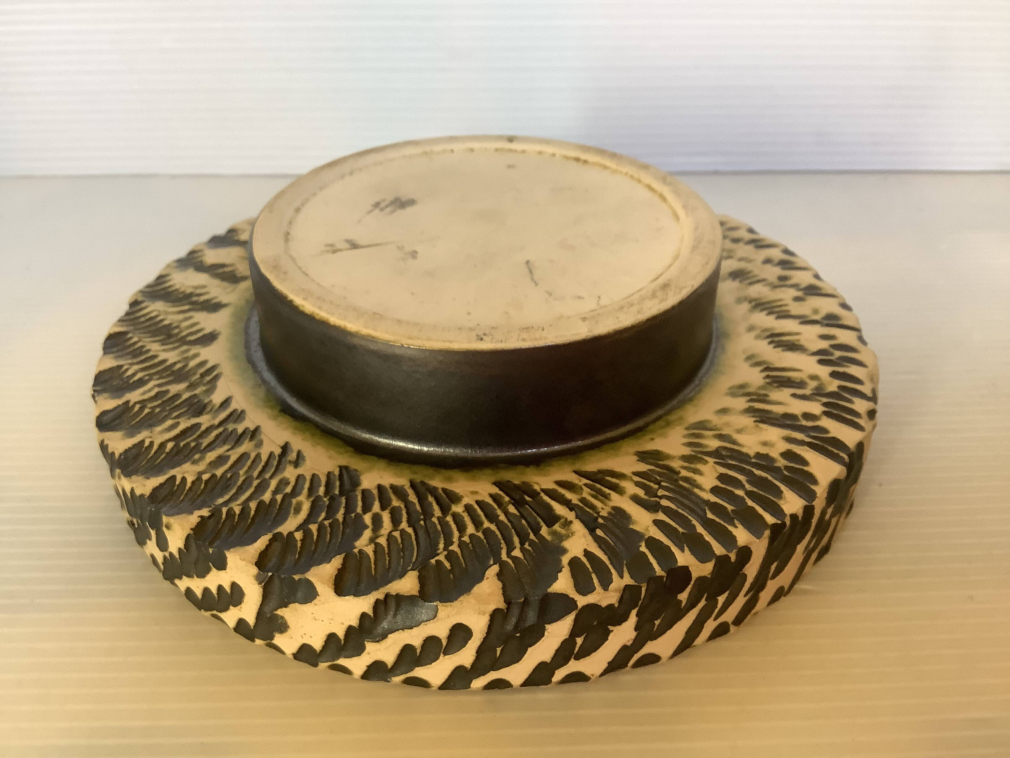 Green ceramic candle holder