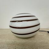 Swirl Zebra table lamp murano glass , 1970’s