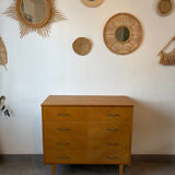 Vintage oak chest of drawers from the 1960s.