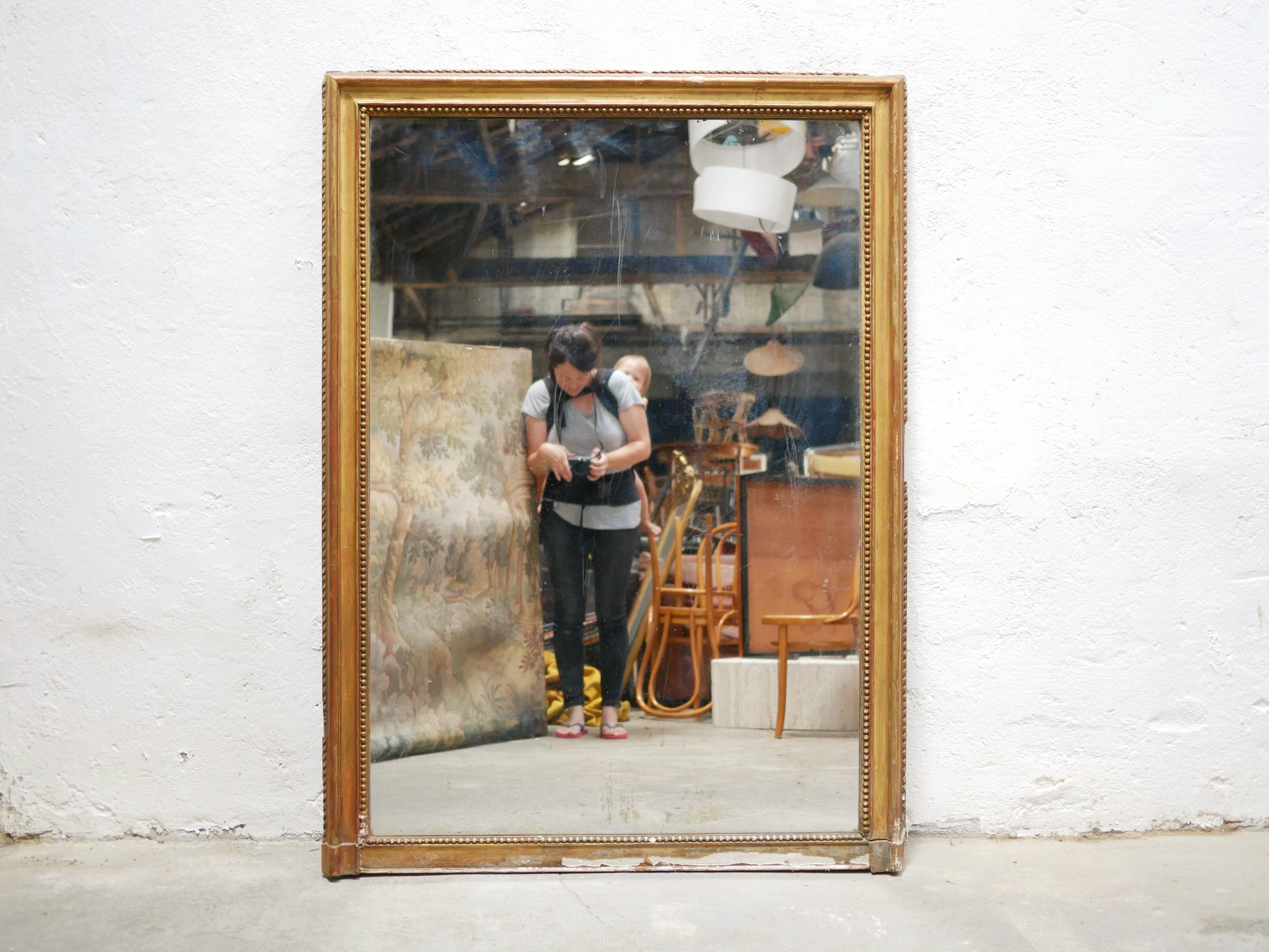 Old rectangular mirror Louis Philippe 150cm x 107cm