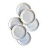 6 white earthenware dessert plates